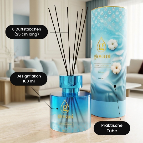 Aroma Diffuser Stäbchen Giovani FRESH COTTON