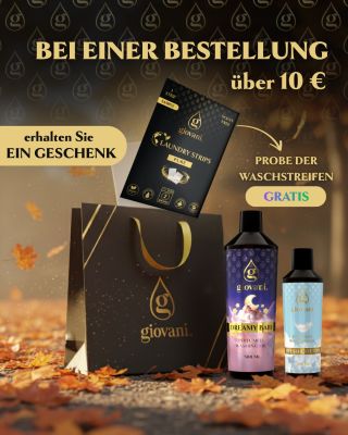 Bei Giovani® verteilen wir gerne Freude! 💛 Zu jeder Bestellung ab 10 € legen wir ein Geschenk dazu – Probe an...